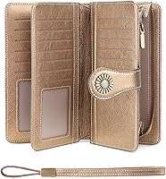 Vista 7 de SENDEFN Billeteras de cuero para mujer, tarjetero de crédito con bloqueo RFID, pulsera de gran capacidad with RFID Blocking, Large Capacity