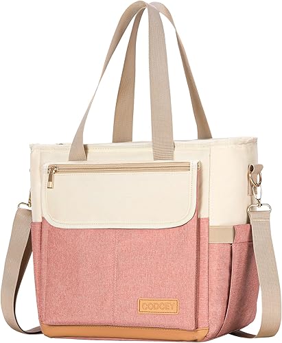 Lonchera para mujer, bolsa térmica térmica a prueba de fugas para mujeres, bolsa grande de almuerzo para adultos (rosa, 16.2 litros)