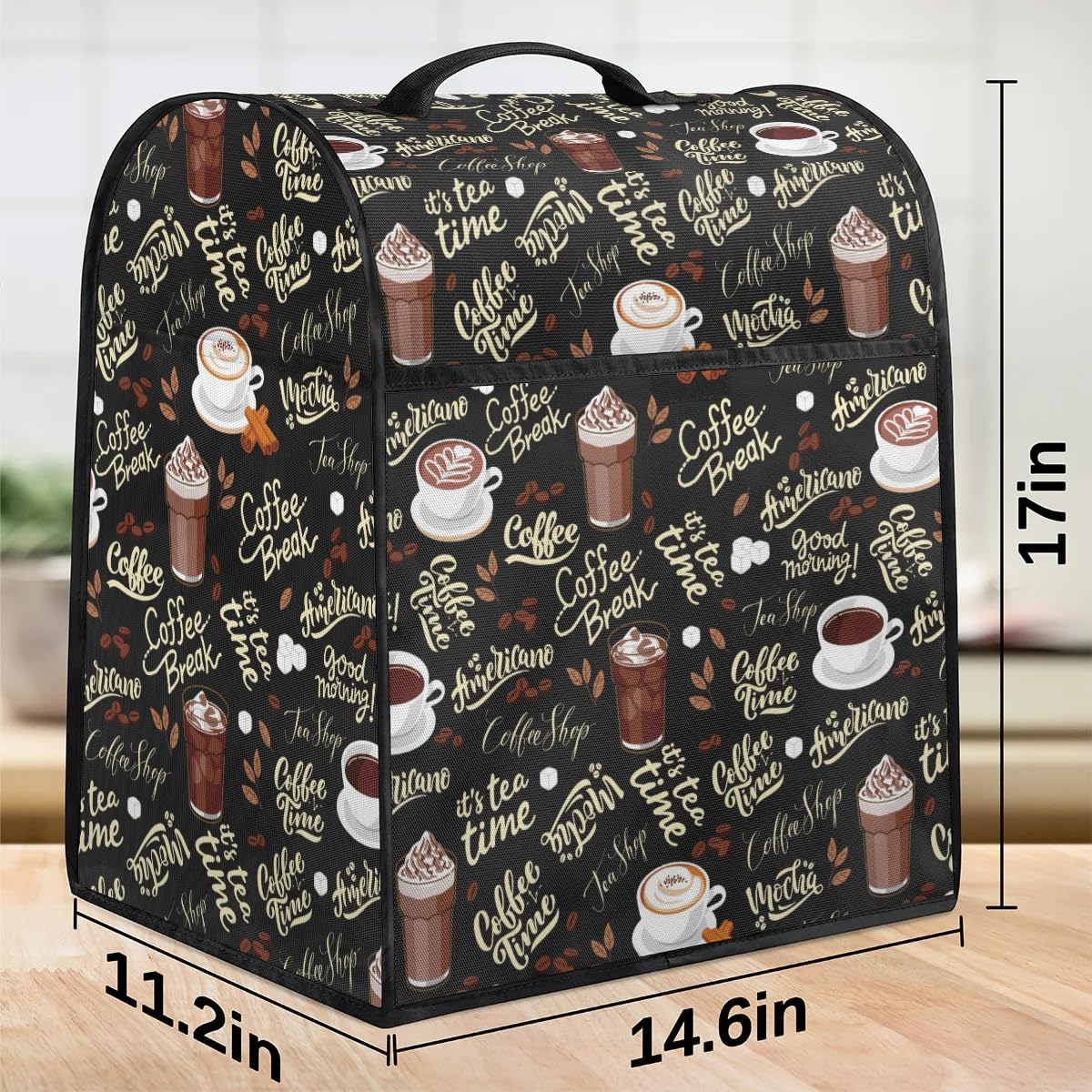 Coffee Maker Dust Cover Cafe Quote Stand Mixer or Coffee Machine Cover with Pocket,Home Kitchen Appliance Cover for Stain Dust Resistant Supplies image 3 of 9 B0DNZBDNNQ