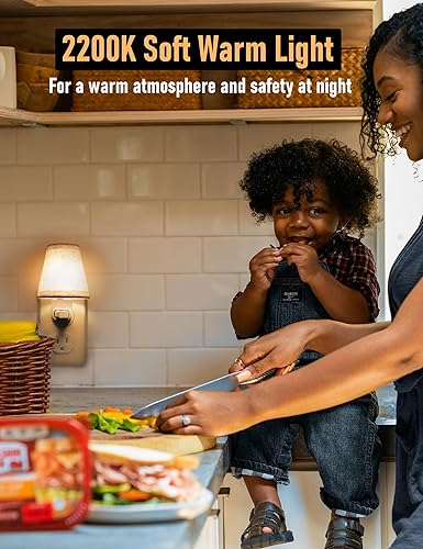 Miniatura 3 de Luz nocturna vintage enchufable con interruptor, paquete de 2 luces LED de noche de 0.5 W enchufables en el enchufe de pared, luz nocturna suave y