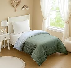 220 GSM Microfiber Reversible Comforter for Bed | Dual-Sided Quilt Blanket for Winter | Lightweight All-Season AC Duvet | Soft Bedding Set for Home (Sage Green Light, Single)