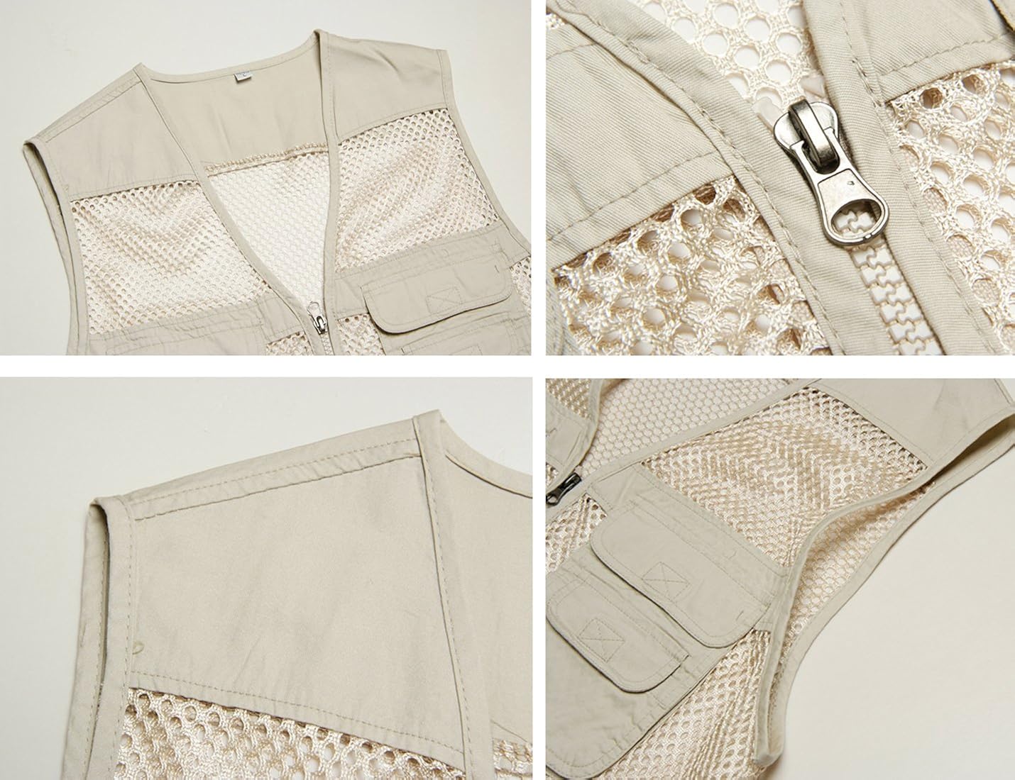 Flygo Men's Summer Mesh Fishing Vest Photography Work Multi-Pockets Outdoors Journalist's Vest Sleeveless Jacket at  Men’s Clothing store