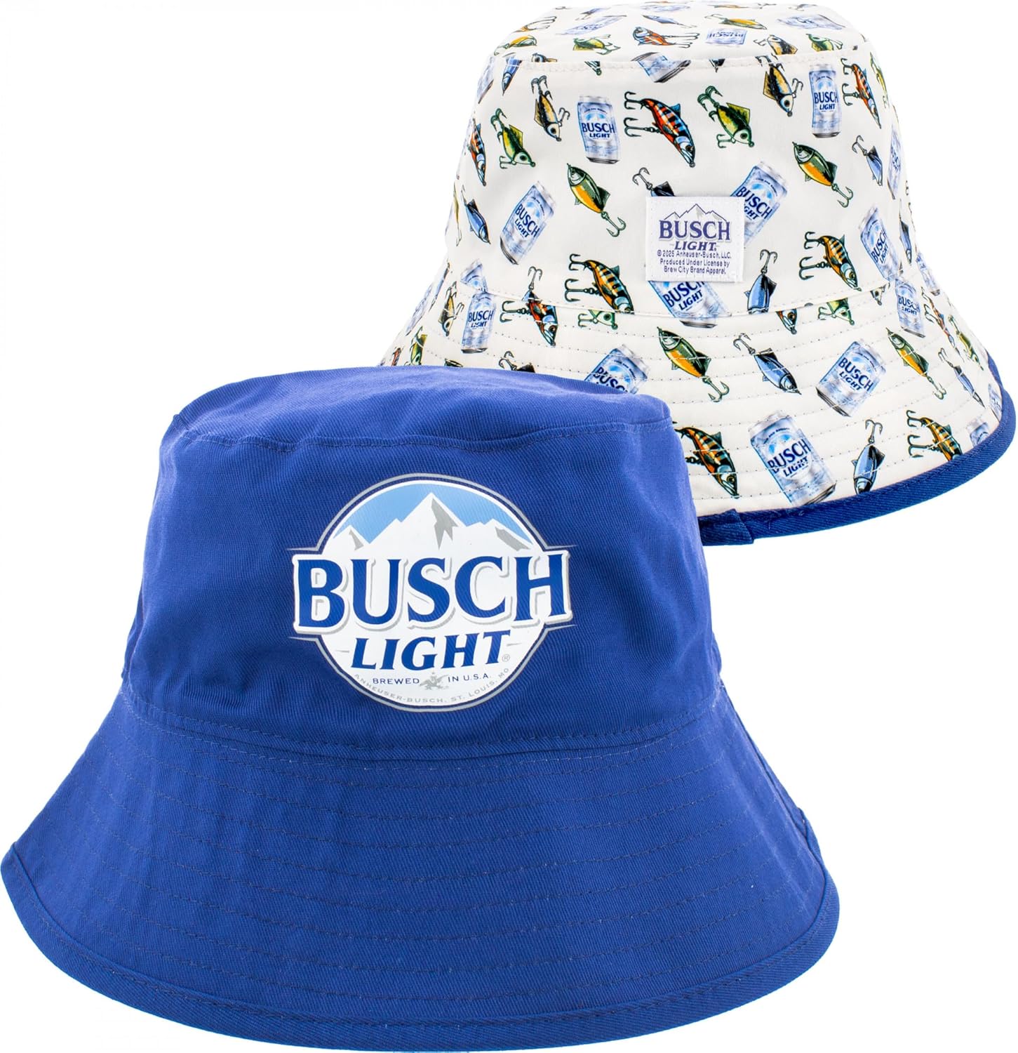 Busch Light Cans and Fishing Lures Reversible Bucket Hat Multicolor