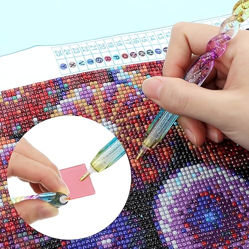 Miniatura 4 de WILLBOND 50 almohadillas de cera de pintura de diamante con 2 piezas de pintura de diamante para San Valentín, bricolaje, bordado, punto de cruz,