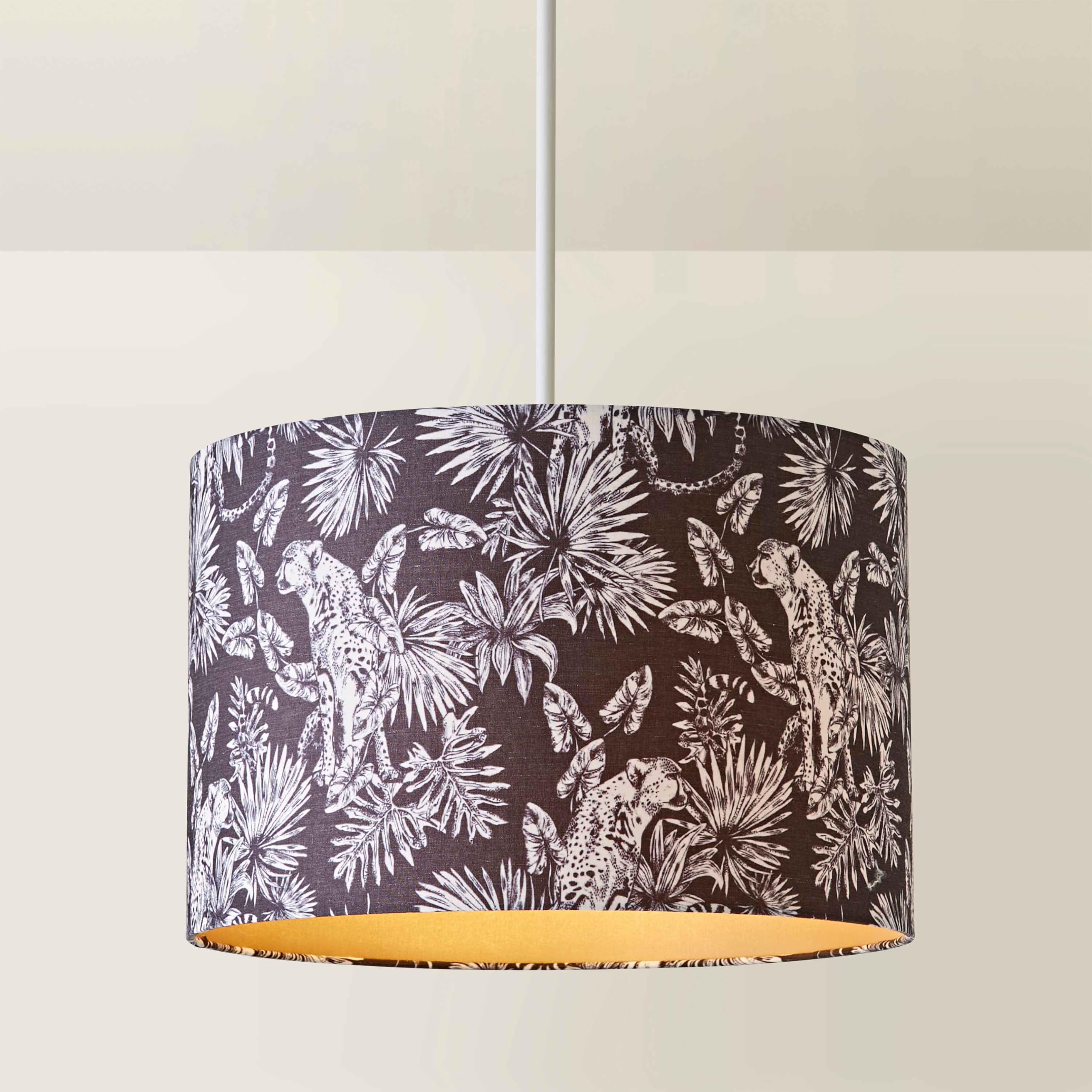 ValueLights | Ariella Black Animal Print with Gold Inner Lamp Shade | Shades, Home Décor & Improvement Essential