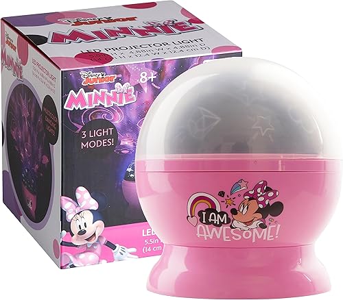 Idea Nuova Disney Minnie Mouse - Lámpara de proyección LED giratoria para niños y luz nocturna
