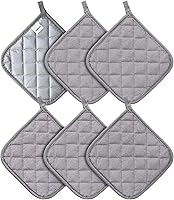 Vista 11 de Joyhalo Paquete de 4 agarraderas para ollas de cocina, agarraderas de horno de algodón con gran resistencia al calor, almohadillas térmicas