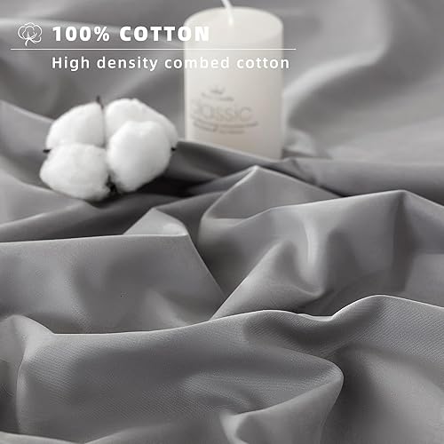 Miniatura 3 de Sábanas 100% algodón tamaño King con bolsillo profundo para colchones de 18 a 24 pulgadas, lujosas, suaves, transpirables, refrescantes, algodón