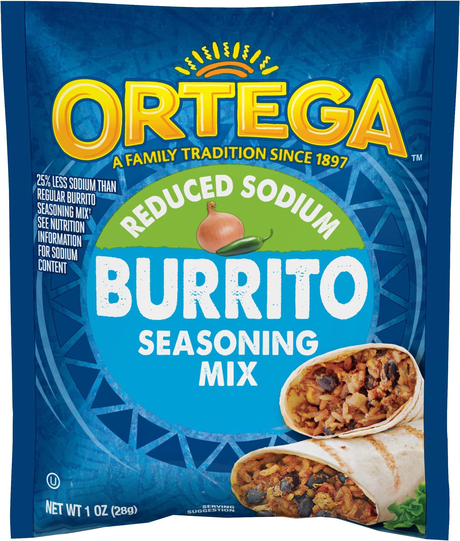 Ortega Seasoning Mix, Reduced Sodium Burrito, 1 Ounce