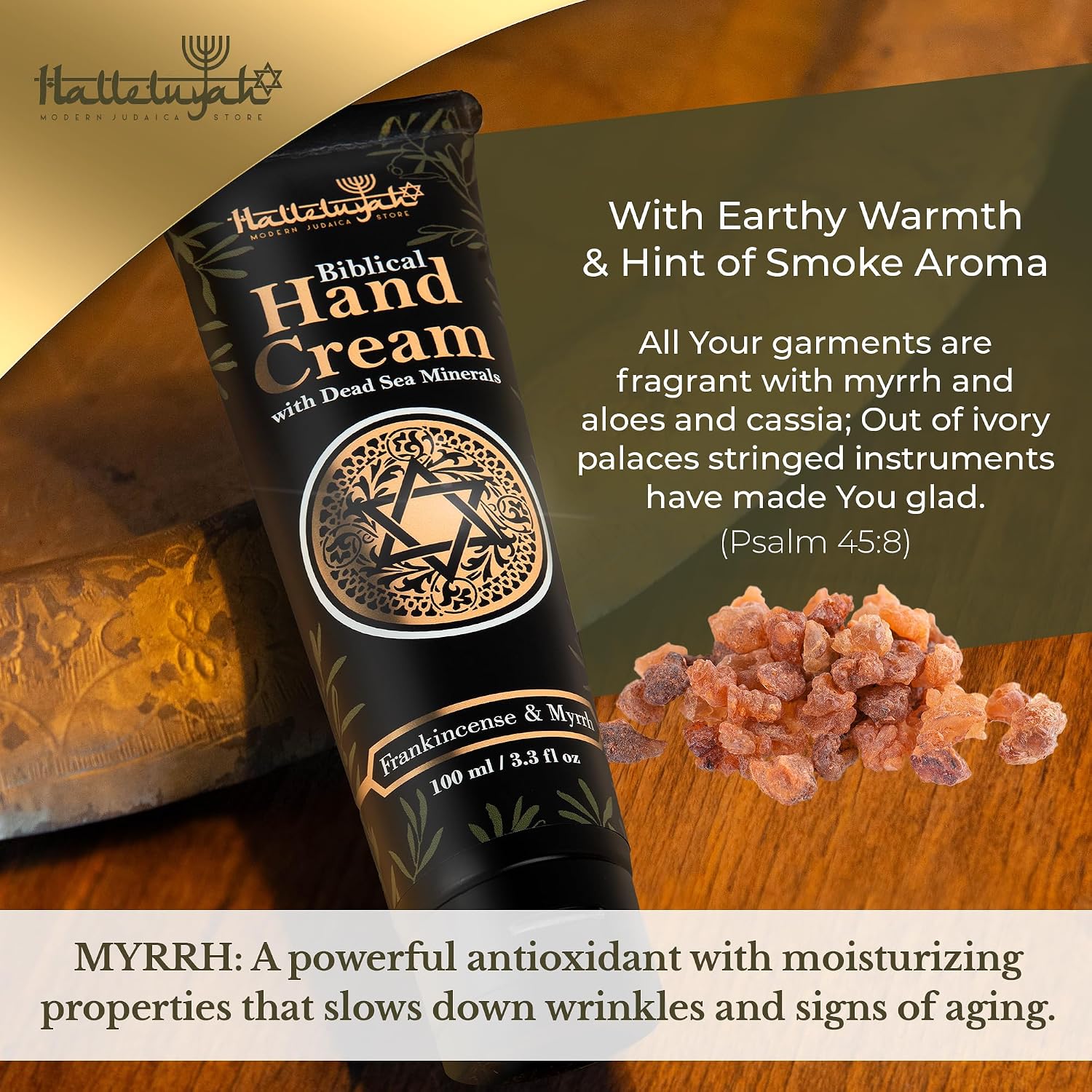 HalleluYAH Anointing Hand Cream - Myrrh and Frankincense Infusion for Ritualistic Skincare - Purify Your Skin and Elevate Your Daily Moments with Sacred Fragrance
