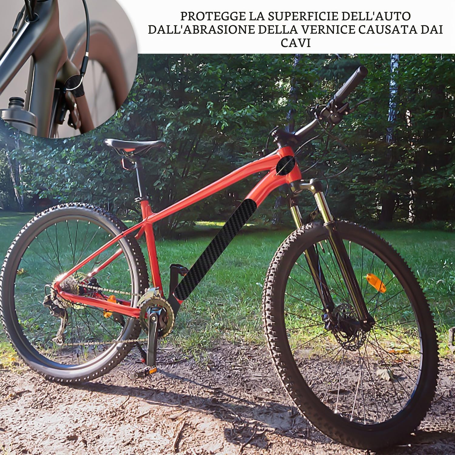 3 Set di Pellicole di Protezione da Telaio per Biciclette, Adesivo per Biciclette Resistenti A Graffi, Adesivi Impermeabili, Accessori per Biciclette.