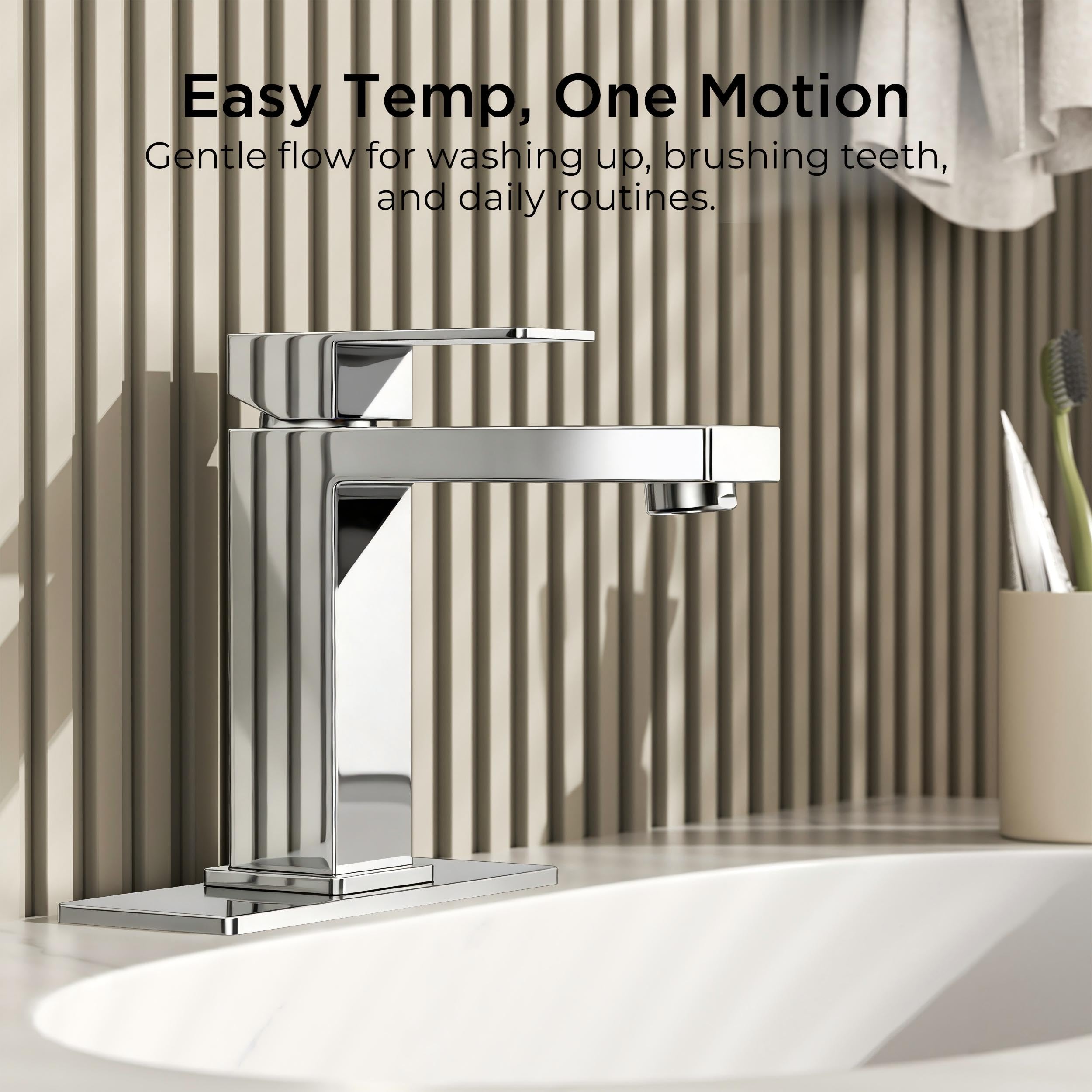 QHQQXN Grifos de baño, Grifo de baño Negro de un Solo Orificio con Drenaje emergente, sin Plomo, Grifo Monomando para Fregadero, tocador, RV, Lavabo, Adecuado para 1 o 3 Orificios