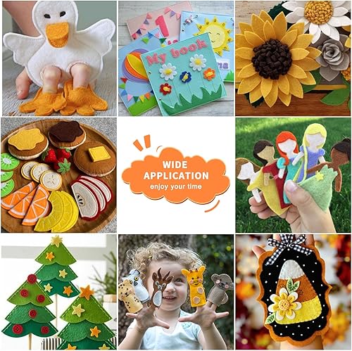 Miniatura 6 de HTVRONT Hojas de fieltro para manualidades, 40 piezas de fieltro rígido para manualidades, hoja de fieltro para manualidades de 8 x 12, hojas de