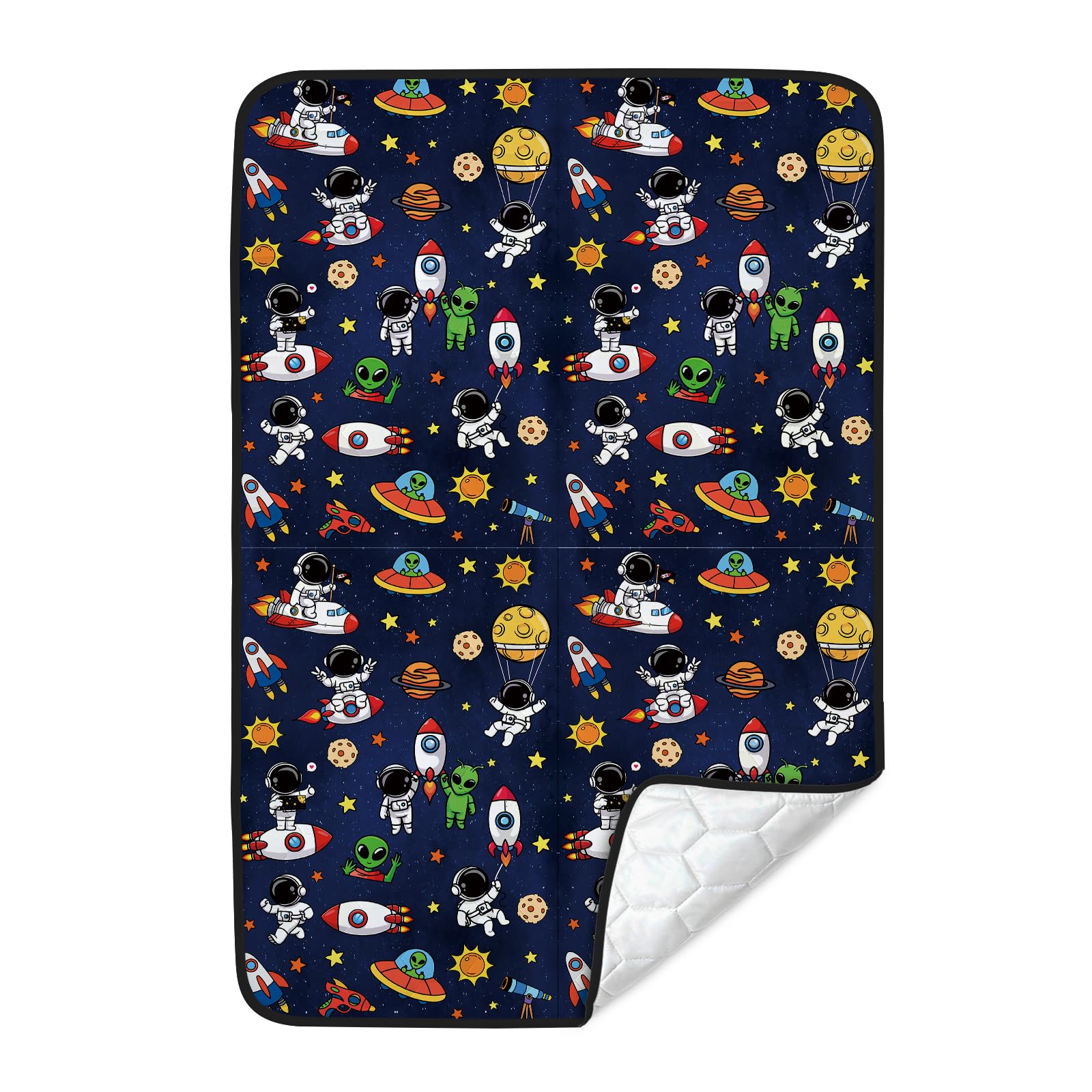 Rocket Pee Pads, Potty Training Bed Pads, 100% Waterproof & Bed Wetting Sheets for Single & Toddler Beds, Non Slip, Cute Pattern