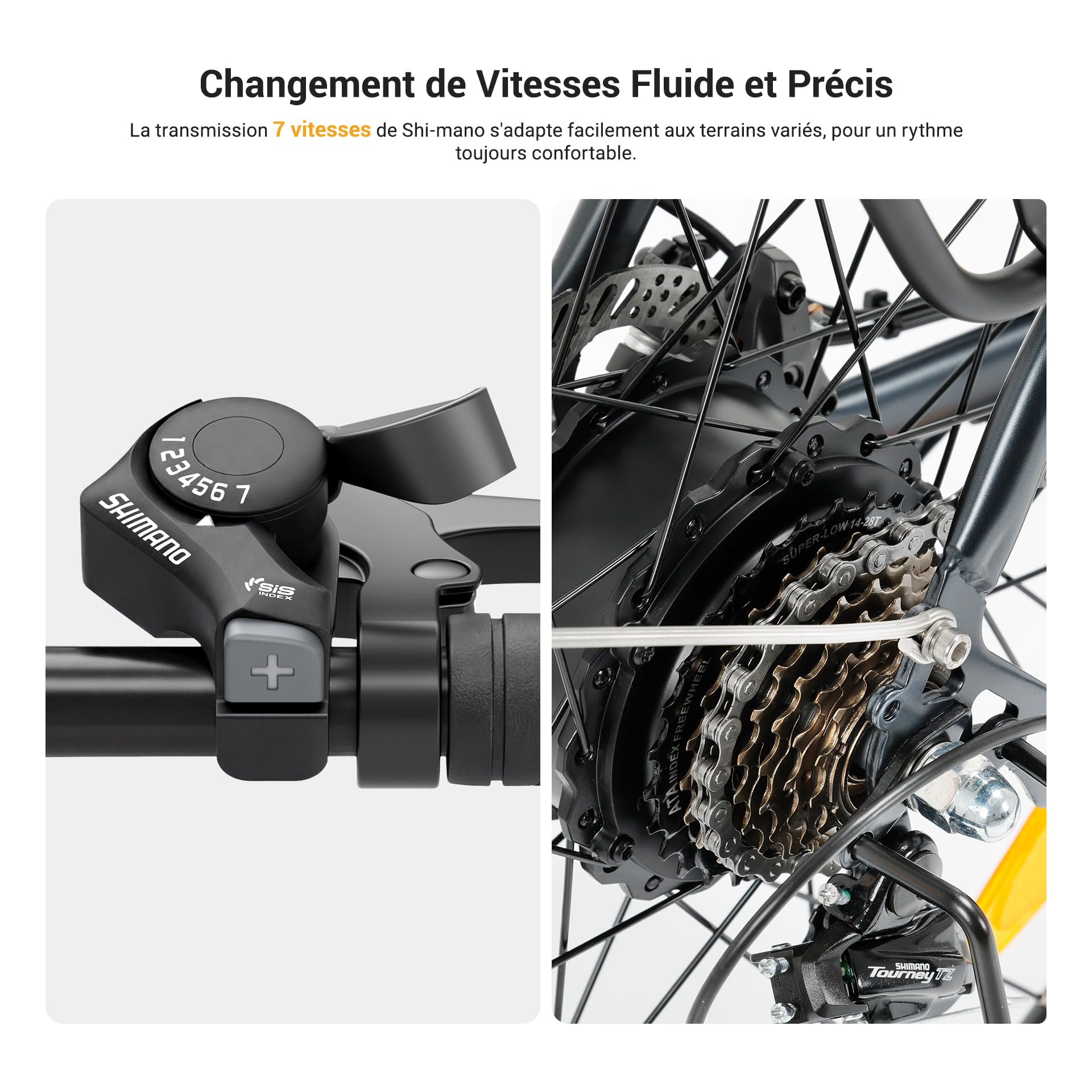 Eleglide Vélo électrique T1-27,5" 13 Ah 100 km 250 W Shimano 7 Vitesses Freins à Double Disque