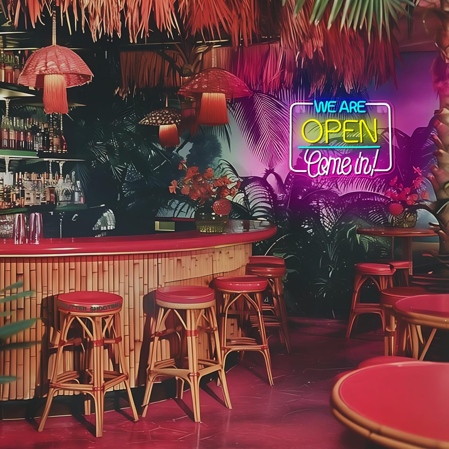 NOXET We Are Open Come in Insegna al neon Insegne al neon aperte Insegne a LED aperte colorate Lettera aperta Luce al neon per ristorante Coffee Bar Club Shop Supermercato Insegna aziendale
