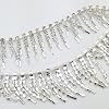 Bridal Trim Fashion Embellishment Crystal Rhinestone Close Chain Trim Silver Fringe Chain with Clear Crystal Rhinestone 0.5yard