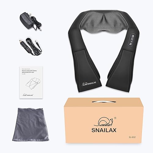 Miniatura 7 de Masajeador de cuello y hombros de Snailax masaje Shiatsu con calor para el automóvil la oficina o casa SL632
