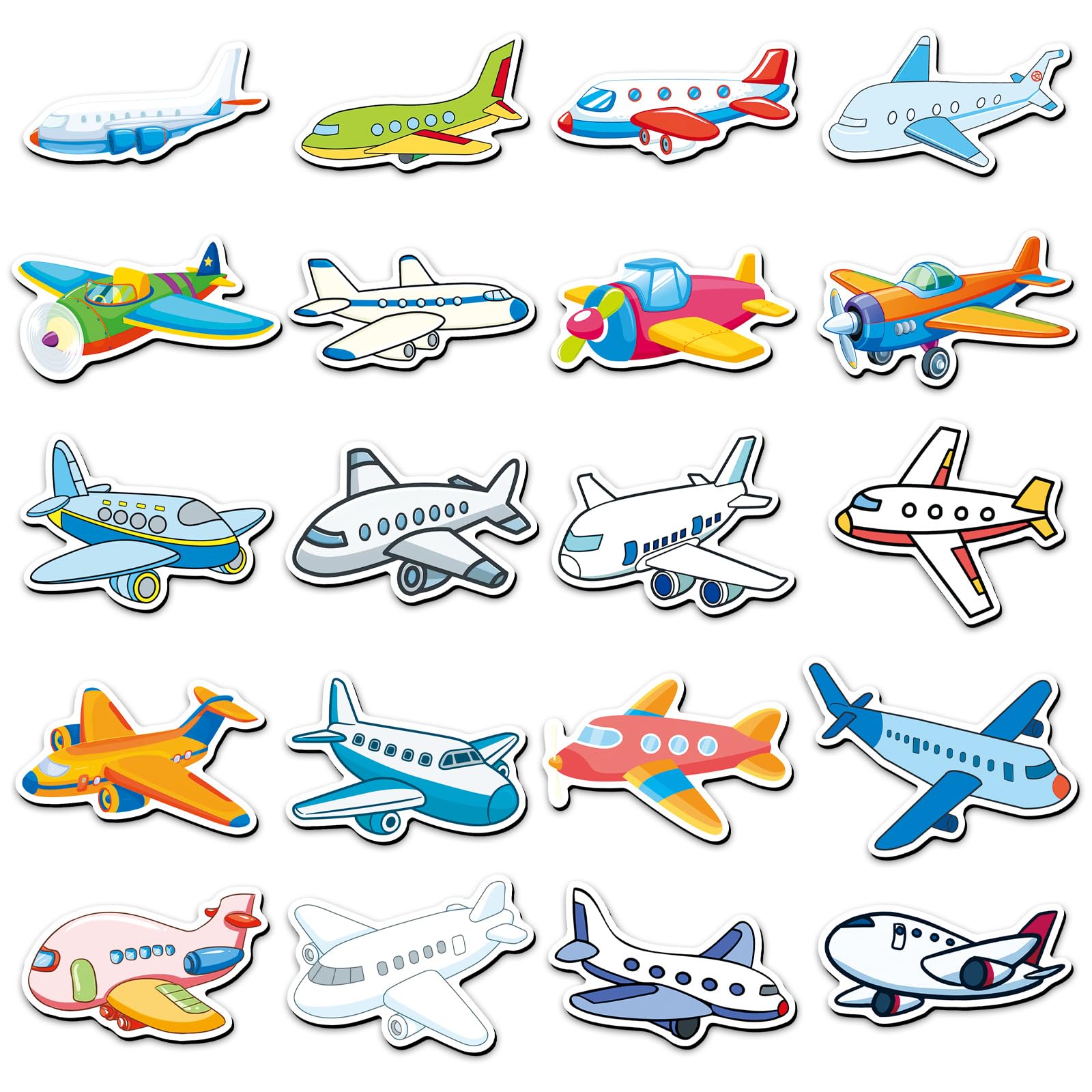 Cute Airplane Refrigerator Magnet 20 Pcs Funny Cartoon Transportation Plane Soft Magnetic Fridge Magnets for Whiteboard Boys Girls Kitchen Office Classroom Home Locker School Decoration