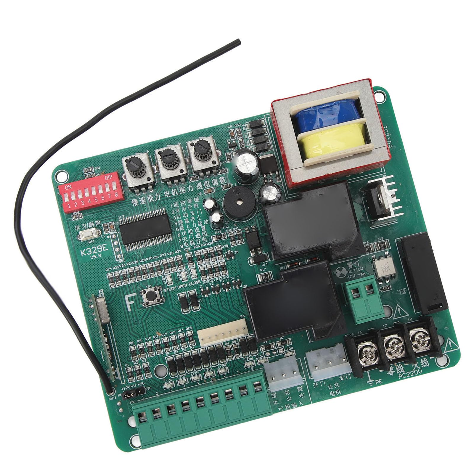 Placa de Circuito de Puerta Corrediza Motorizada con Función de Velocidad Lenta, Indicadores LED, Placa de Control de Operación Manual para Motor (220V)
