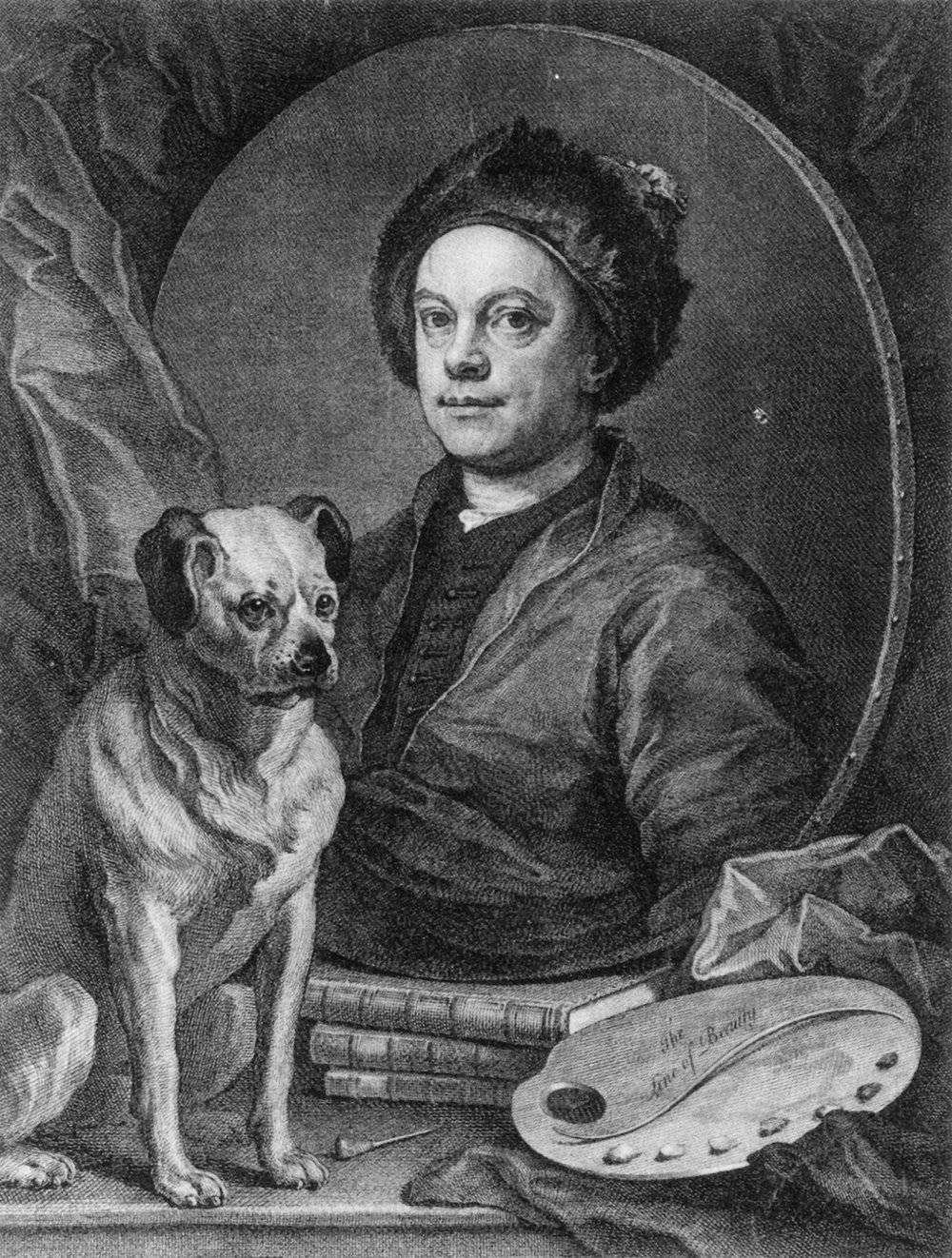 Tableau William Hogarth Self-Portrait grand format impression semi-brillante