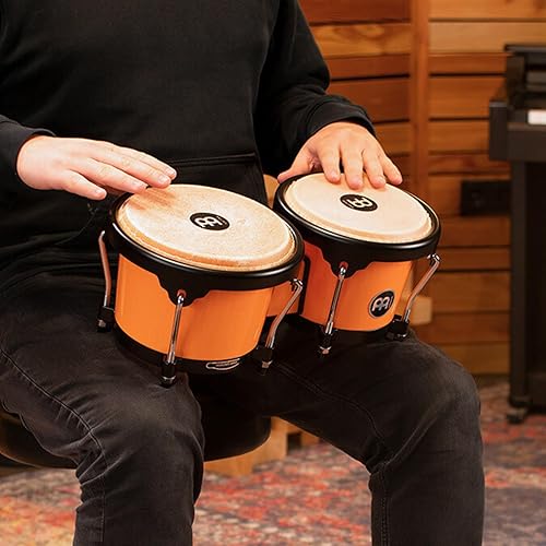 Miniatura 36 de Meinl Percussion HB100SNT-M bongós de madera natural de 6 3/4 y 8 pulgadas, Negro