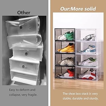 Attelite Shoe Box, Upgraded Large Clear Shoe Storage Box