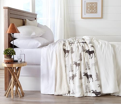 Miniatura 3 de Manta reversible de Sherpa y vellón aterciopelado. Manta para la cama de vellón suave, cálida y acogedora. Colección Cielo. (King, azul Surf)