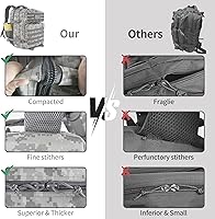Vista 5 de Mochila táctica militar de camuflaje gris de 45 L, paquete de asalto Molle de 3 días, mochila grande para hombres, senderismo al aire libre