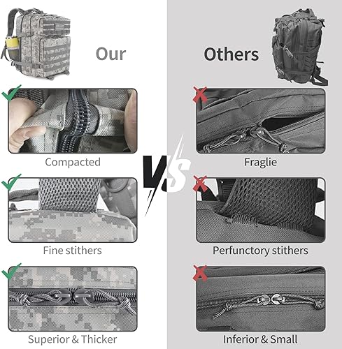 Miniatura 4 de CtopxCone Mochila táctica militar 45L, Negro02, Mochila táctica