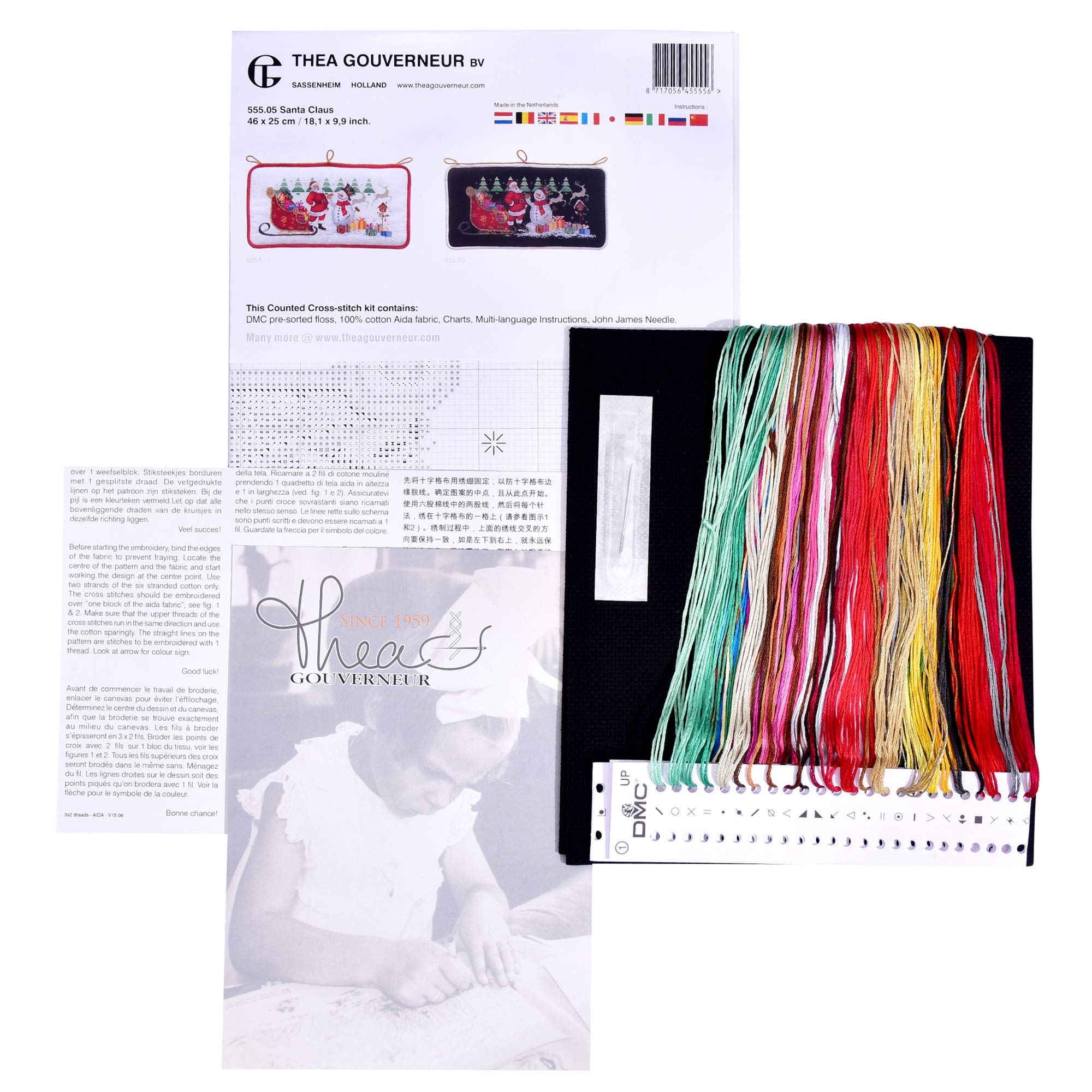 Thea Gouverneur, Counted Cross Stitch Kit, Christmas, Aida Black, 16 Count, Embroidery Kit for Adults - Image 3