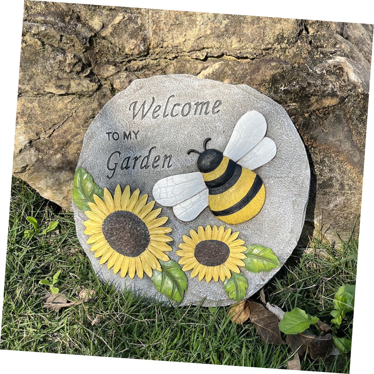 Kisangel Piedra Decorativa de Resina para Jardín y Césped, Adorno Exterior Diseño Único, Resistente al Clima, Fácil de Instalar