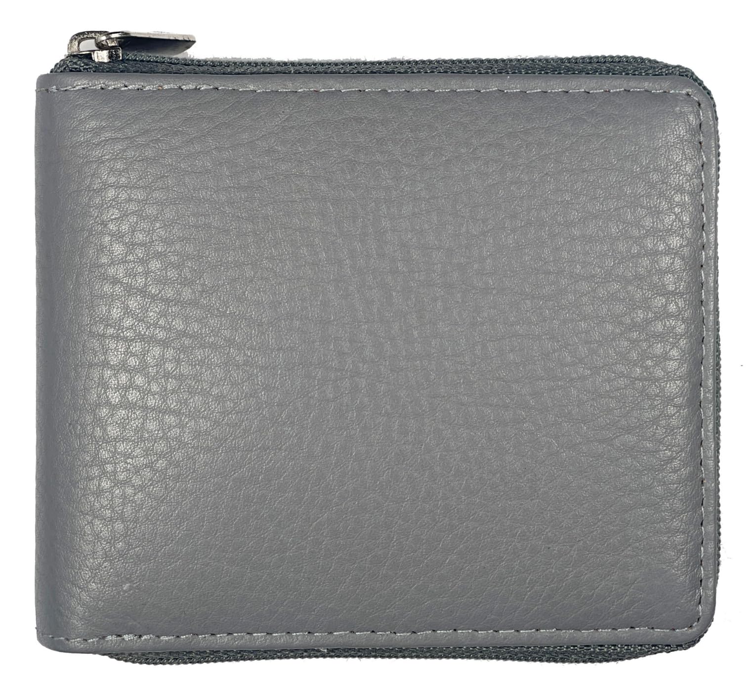 Texan Bull RFID Blocking Bifold Cowhide Leather Wallets For Men With Zipper Security | Safe Metal Zip Chain 9 Card-ID Slim Minimalist Mens Wallet (