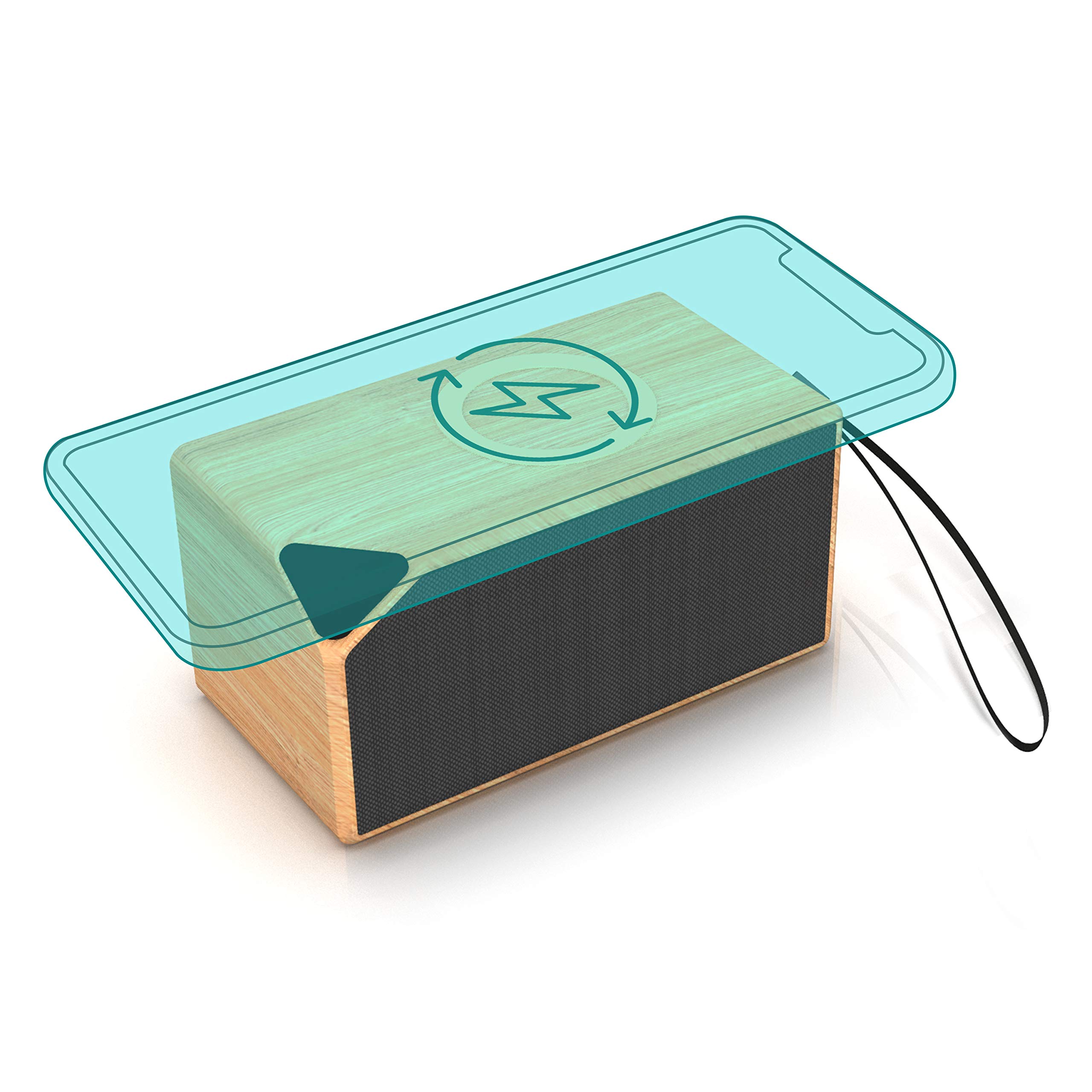 Portable Bluetooth Speaker with Wireless Charger,Portable Mini Speaker Suitable for Indoor and Outdoor Use, Qi Wireless Charging Pad Compatible with iPhone,Samsung Galaxy and Qi-Enabled Devices