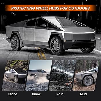 Amazon.co.jp: サイバートラックホイールキャップ、4個 フル