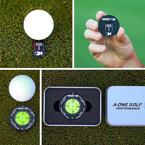 Miniatura 2 de Marcador de pelota de golf con nivel de espíritu de golf, con herramienta de alineación de bolas magnéticas
