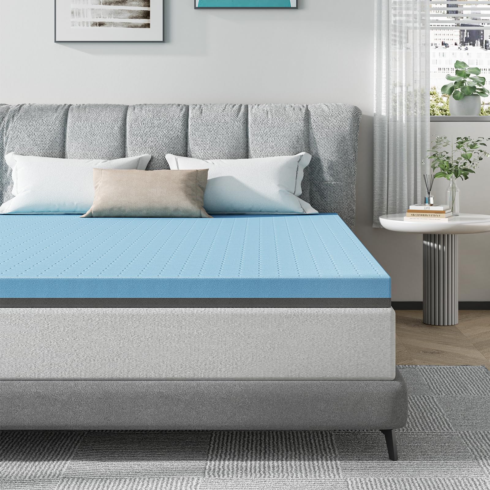 Maxzzz 3 Inch Memory Foam Twin Size Mattress Topper - Medium Firm Cooling Gel-Infused Memory Foam - Pressure