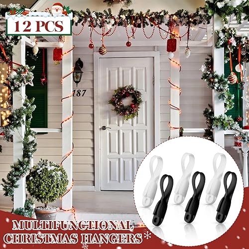 Miniatura 40 de 12 piezas de guirnalda de Navidad para manto de cuerda, organizador de cables para electrodomésticos, organizador autoadhesivo de silicona adhesiva