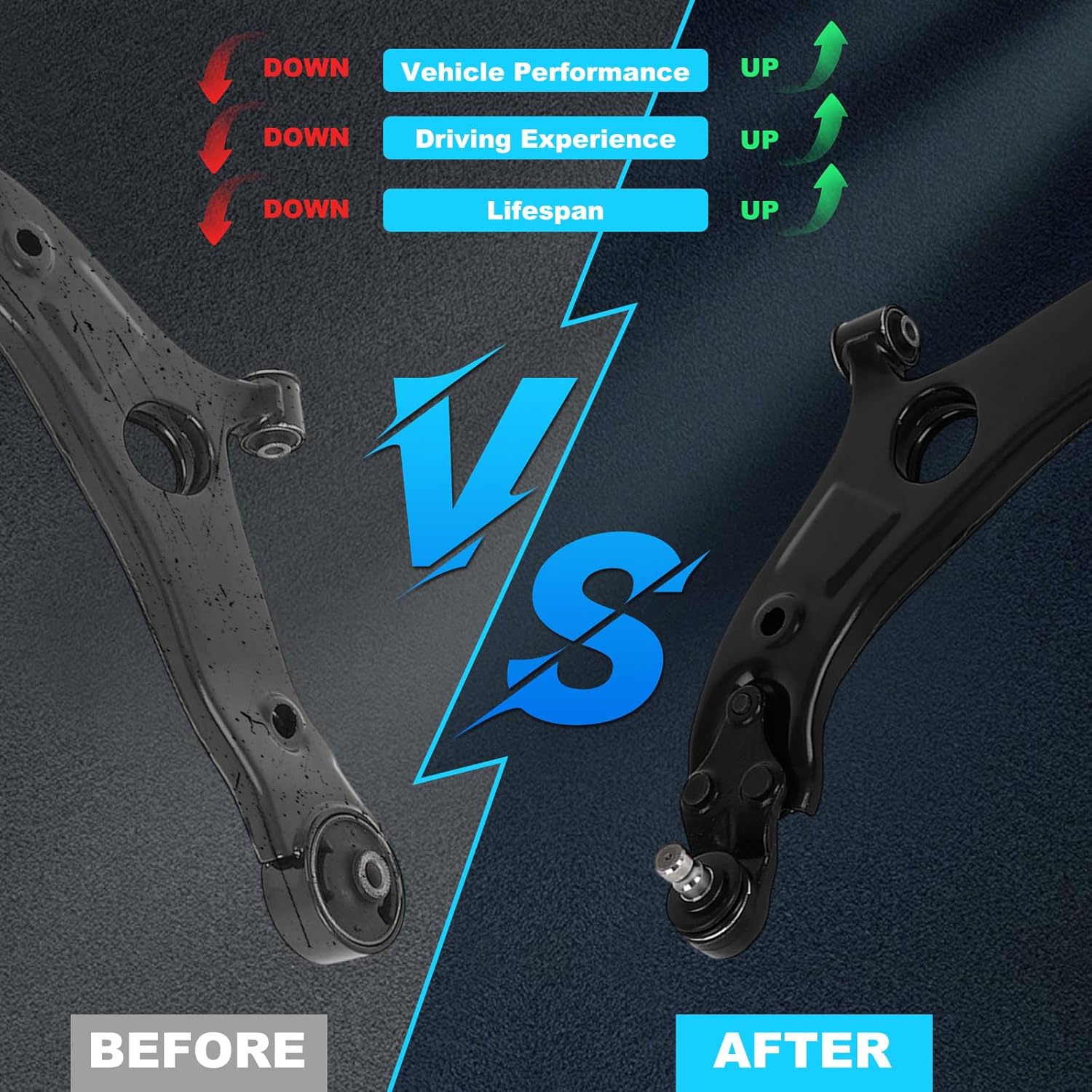 10PCS Front Lower Control Arm and Ball Joint Tie Rod End Stabilizer Bar Link Steering Rack Boot Suspension Kit Compatible with 2012-2014 For Hyundai Azera 2012-2013 For Hyundai Sonata