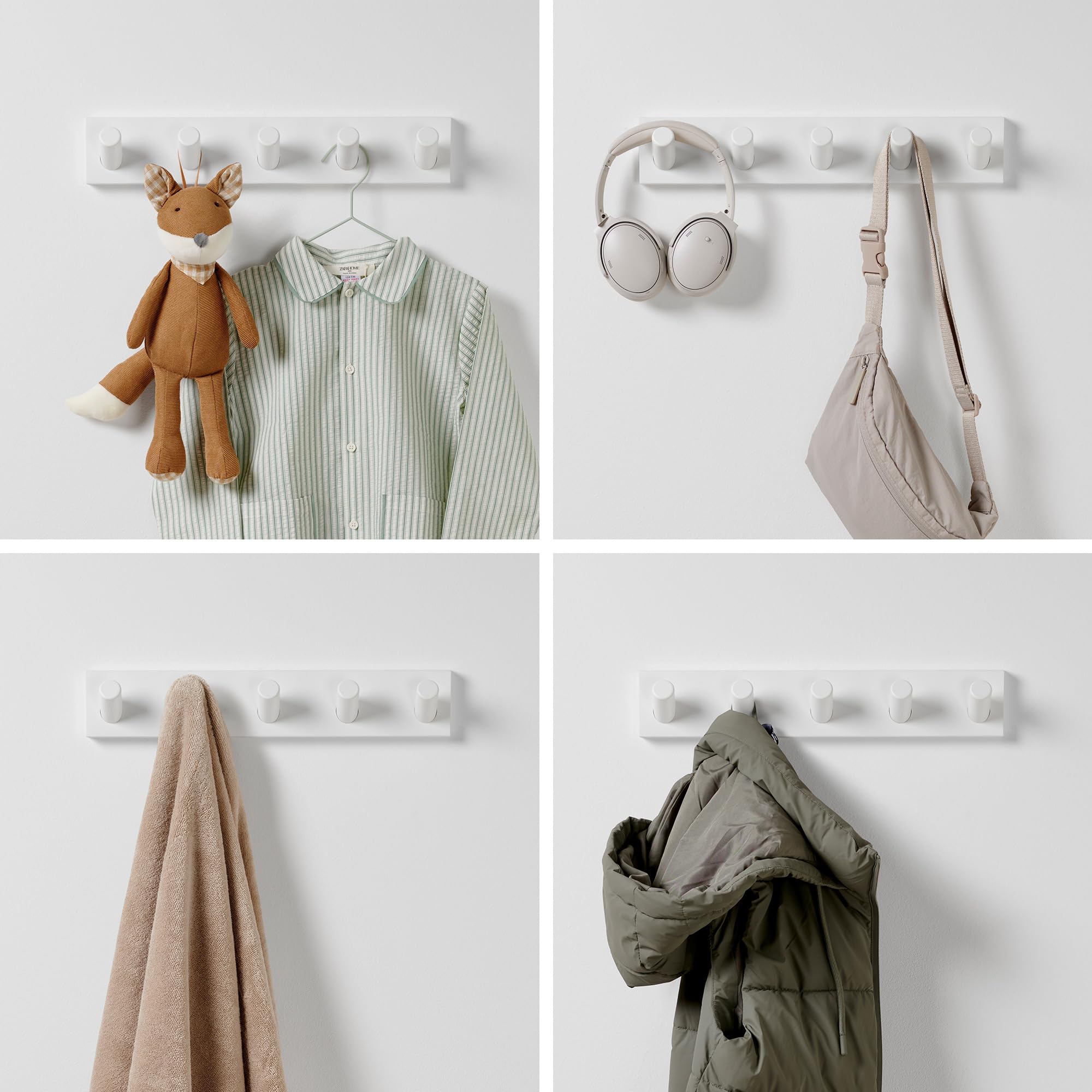 Wall Rack Hooks LARHN White Coat Hooks Wall Mounted Coat Rack With