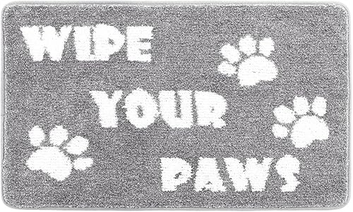 Miniatura 8 de Vaukki Tapete para puerta de entrada, antideslizante, absorbente, atrapador de barro, tapetes interiores de perfil bajo, tapetes pequeños suaves y