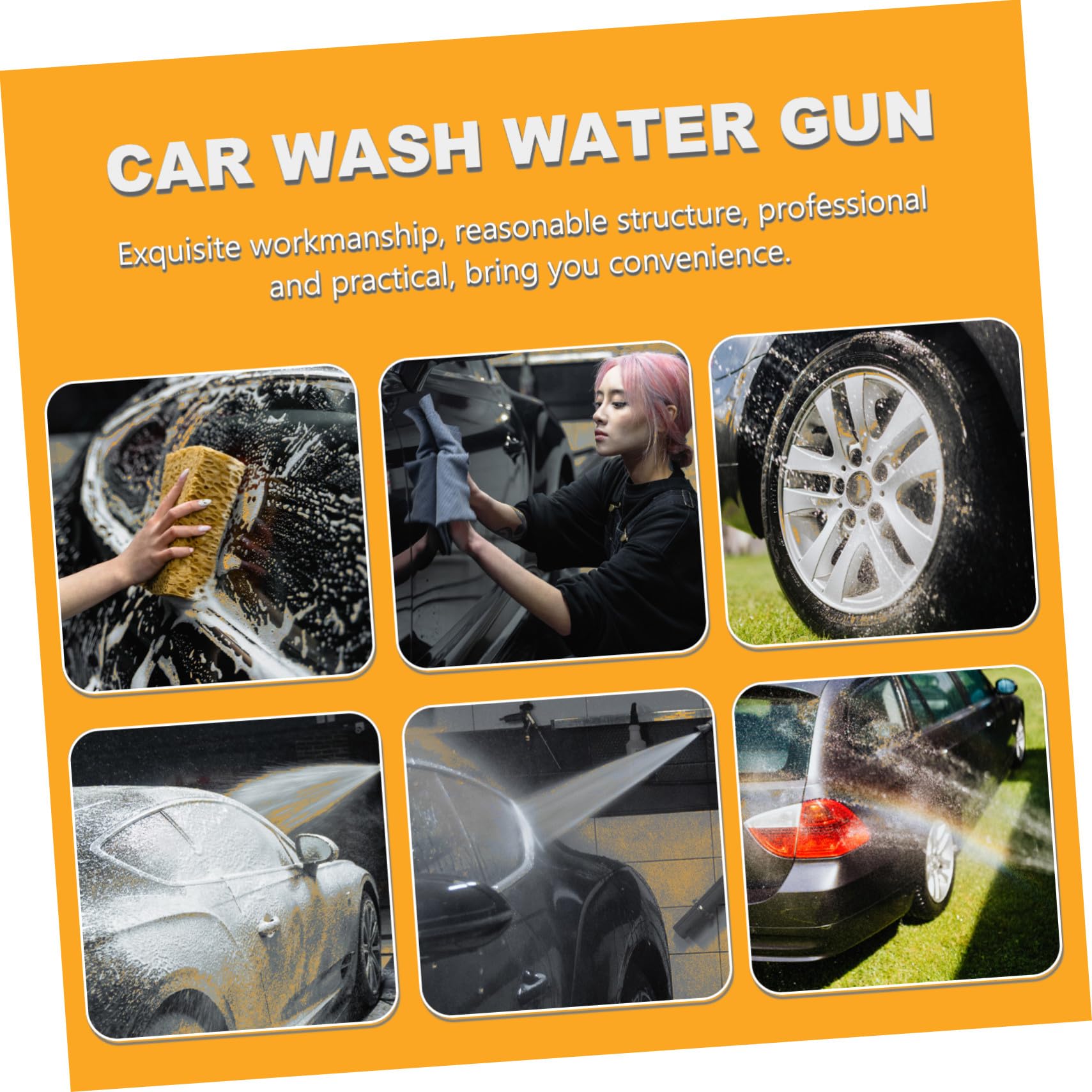 Boquillas Ajustables para Lavadora de Alta Presión Accesorios Profesionales para Lavado de Coches y Limpieza de Exteriores Compatible con Limpiadoras de Gas Mango Ergonómico para