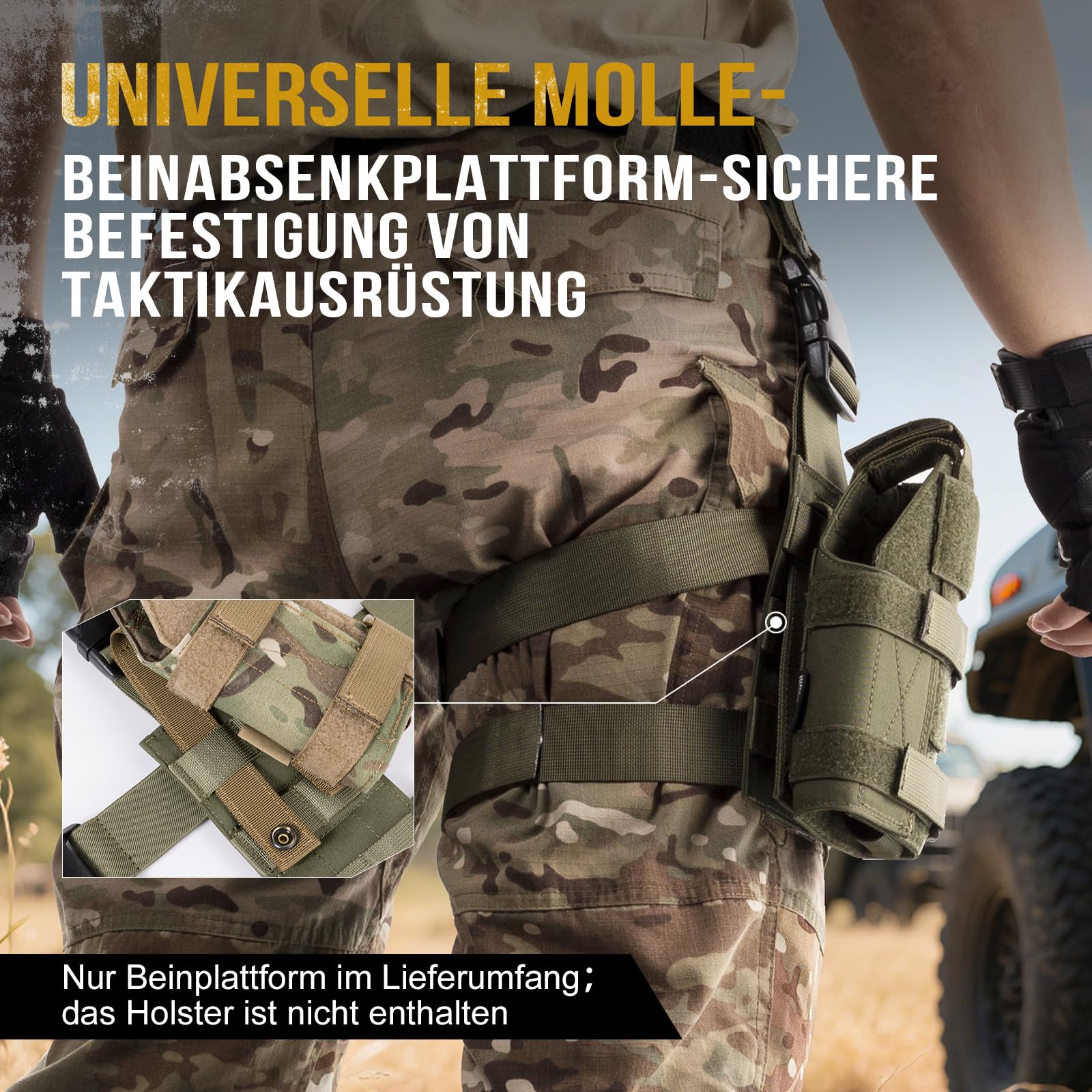 OneTigris Taktische Molle Beinplatte Beinplatform für Pistolenholster