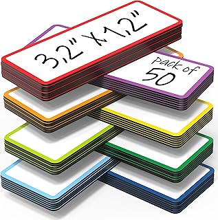 50 Pack Dry Erase Magnetic Labels 3.2x1.2 in - Magnetic Name Tags for Classroom Lockers School Bus - Classroom Magnets for Names - Magnet Labels for Whiteboard - Magnet Names Plates for Classrooms