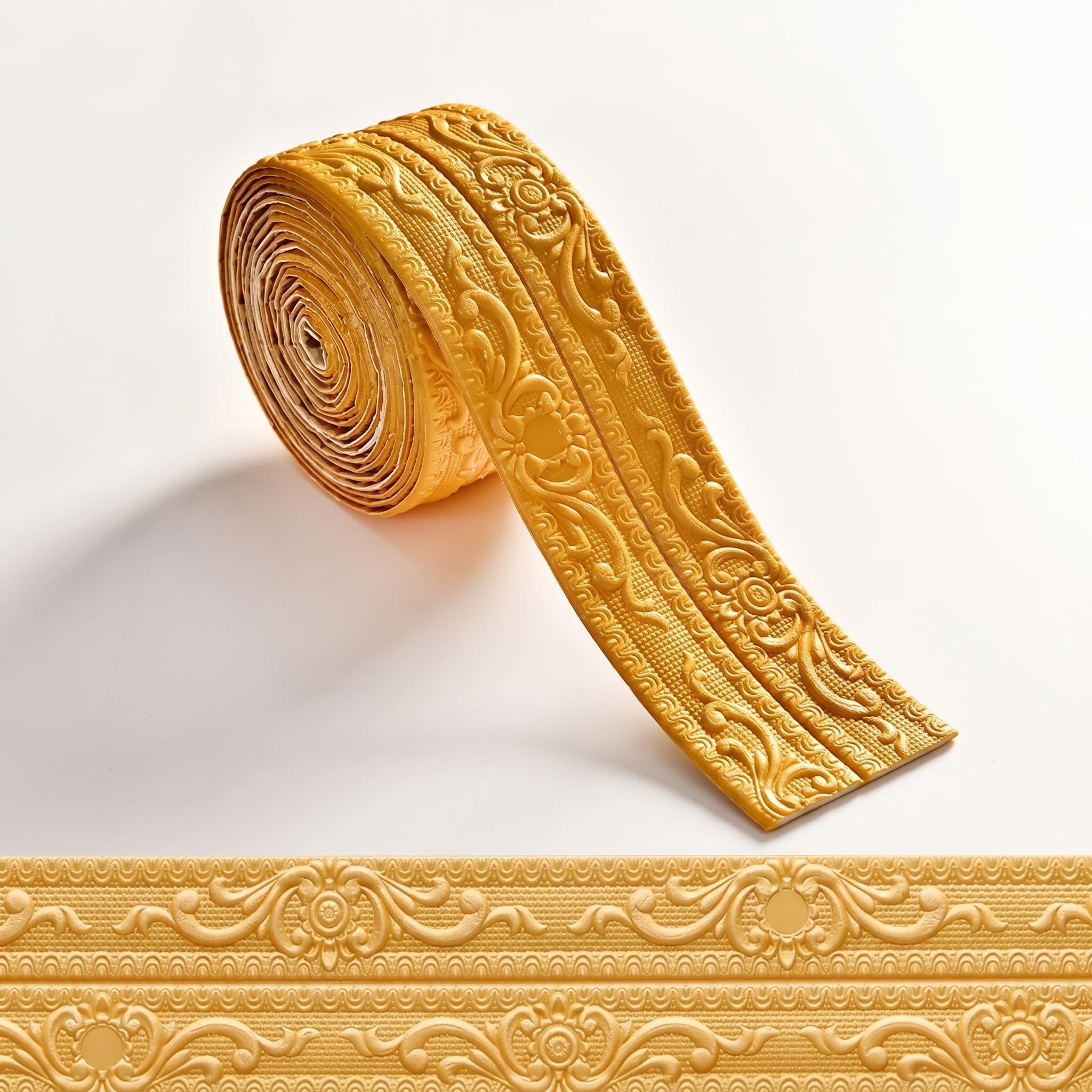 Guest Ruyunlai Golden Self Adhesive 3D Foam Wall Trim Peel And Stick Wallpaper Border For Ceiling Crown Molding And Wall Skirting Baseboards 11Cm X 1000Cm