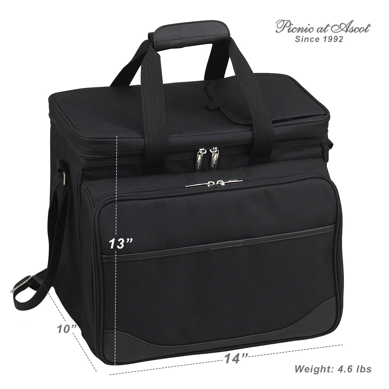 Picnic at Ascot Original Equipped Cooler for 4 with Extra Wine Tote- Designed and Assembled in California - Paris