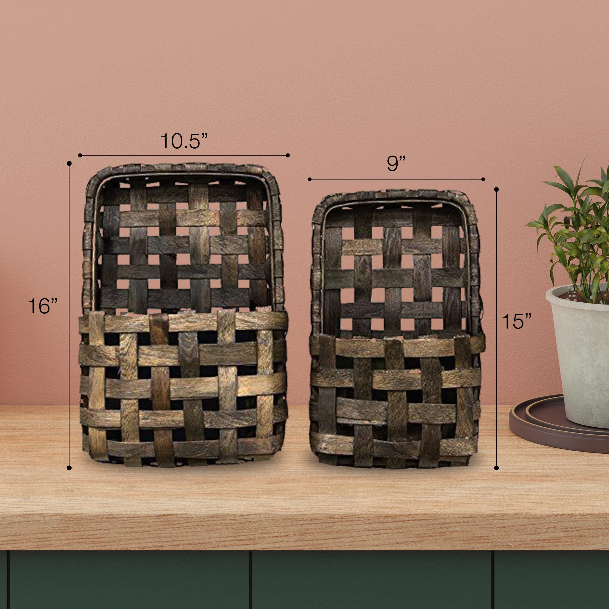 tobacco basket wall pocket CWI Gifts Aged Tobacco Wall Pocket Baskets 2/Set, Multicolor : Amazon.ca:  Home