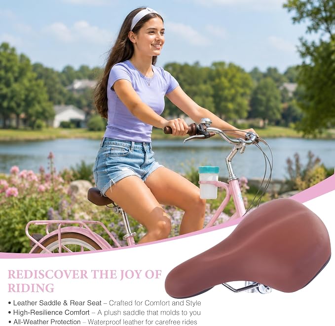 Bicicleta playera rosa para mujer 24 pulg acero miniatura 6
