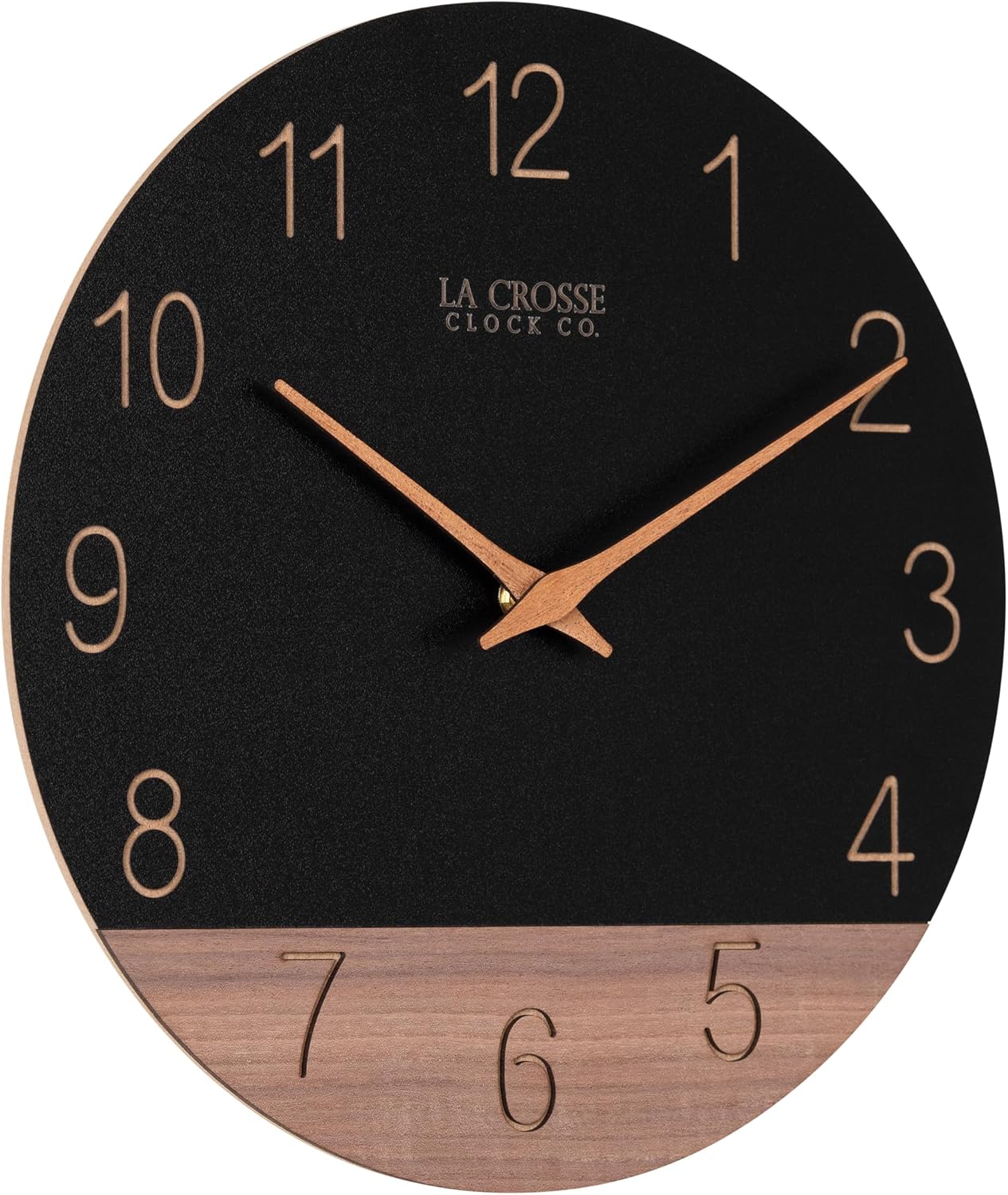 La Crosse Clock 404-3630C 12 inch Dark Sierra Wood Analog Quartz Wall Clock