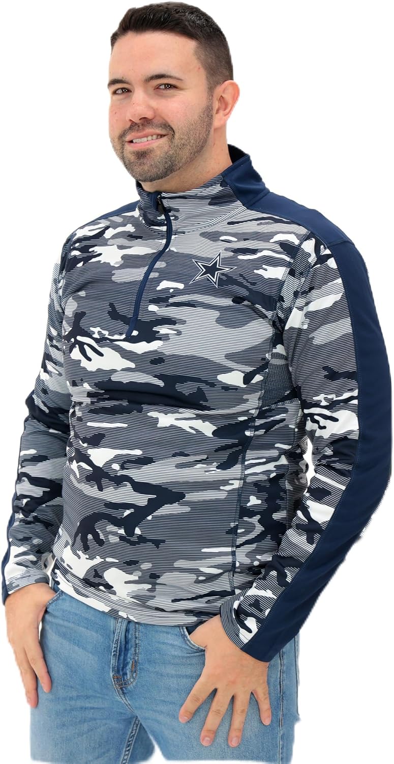 Zubaz NFL Men's Elevated 1/4 Zip Sweatshirt